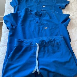 Figs Royal Blue Scrub Set